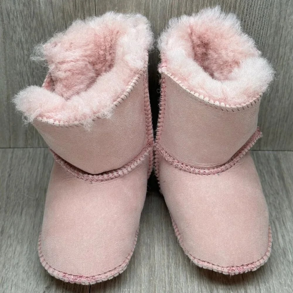 Staheekum Infant Boots Girls Sz XL Very Warm Shearling Lined Booties Suede Pink